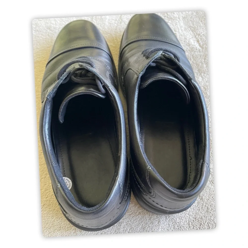 Ecco Helsinki‎ 2 Cap Toe Derby Dress Shoes Black Leather Men's Size U.S. 10-10.5